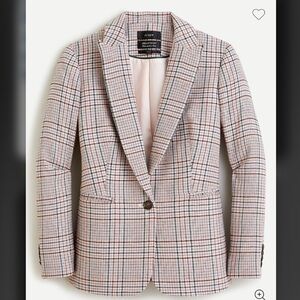 J Crew Parke blazer in ivory plaid Italian wool